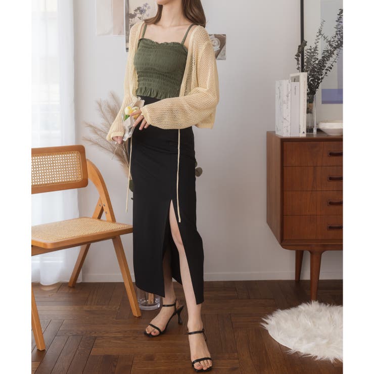 メッシュクロップドカーディガン ショート丈 長袖 | Ada. | 詳細画像71 