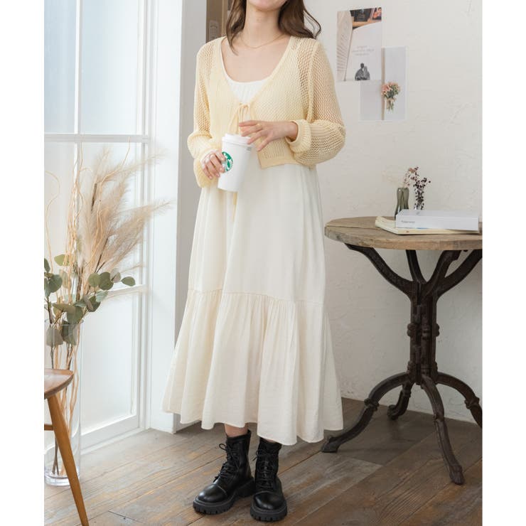 メッシュクロップドカーディガン ショート丈 長袖 | Ada. | 詳細画像75 