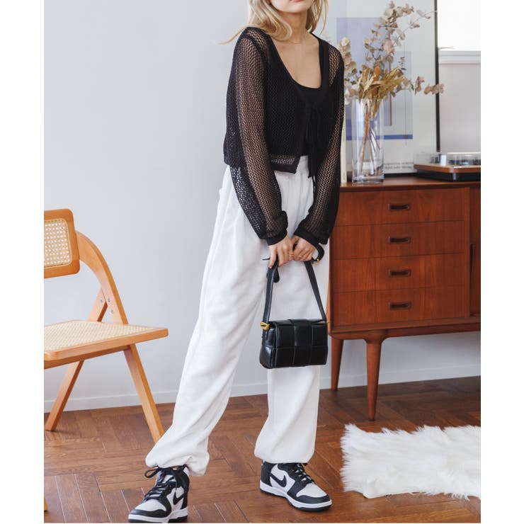 メッシュクロップドカーディガン ショート丈 長袖 | Ada. | 詳細画像85 