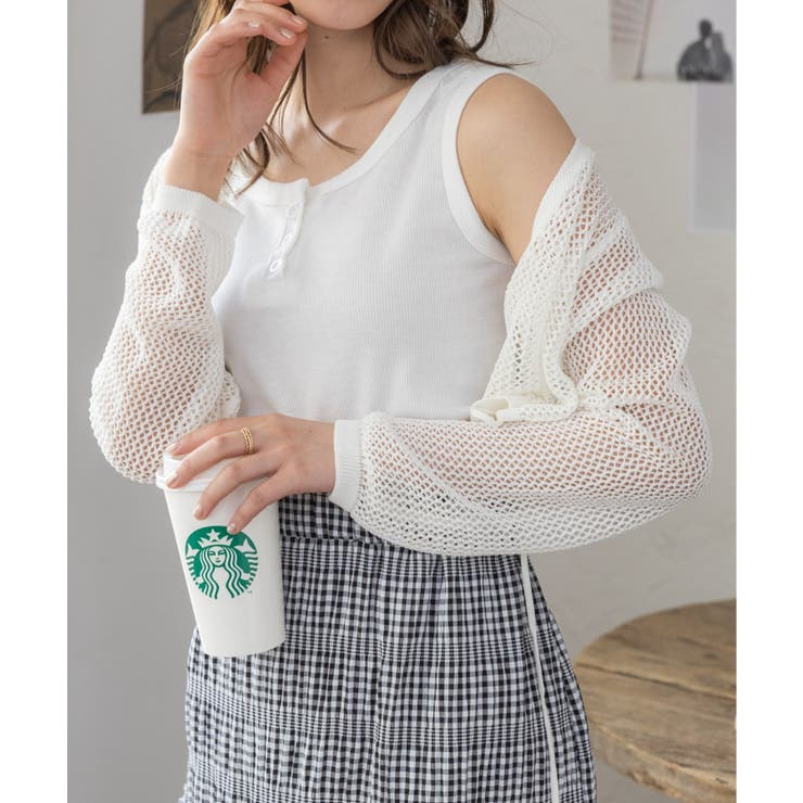 メッシュクロップドカーディガン ショート丈 長袖 | Ada. | 詳細画像94 