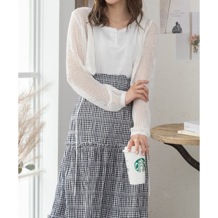 メッシュクロップドカーディガン ショート丈 長袖 | Ada. | 詳細画像99 