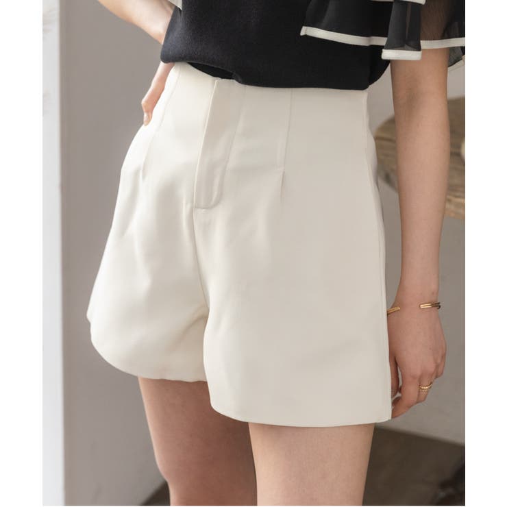 タックハイウエストベーシックショートパンツ[品番：ORGW0000478