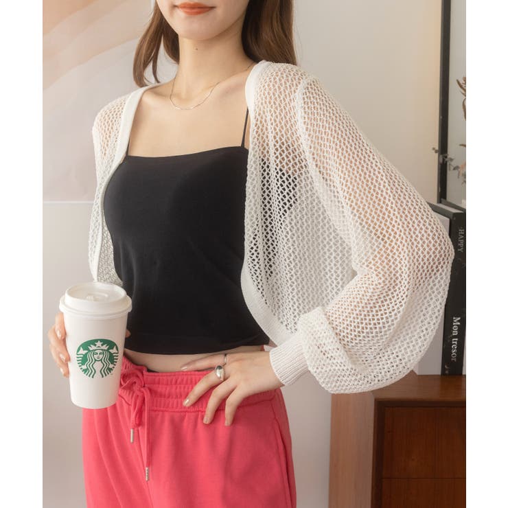 淡いピンクのフォックス ショート丈ボレロ SA5742EW03047_1_l.jpg