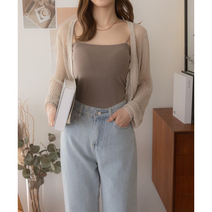 メッシュクロップドボレロ ショート丈 長袖[品番:ORGW0000522 メッシュクロップドボレロ ショート丈 長袖[品番:ORGW0000522