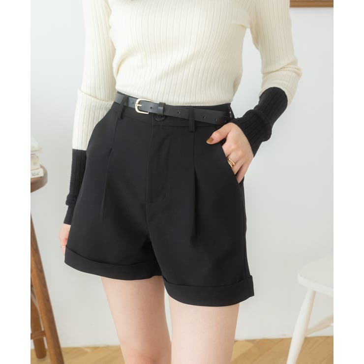ベルト付きロールアップショートパンツ[品番：ORGW0000560]｜Ada