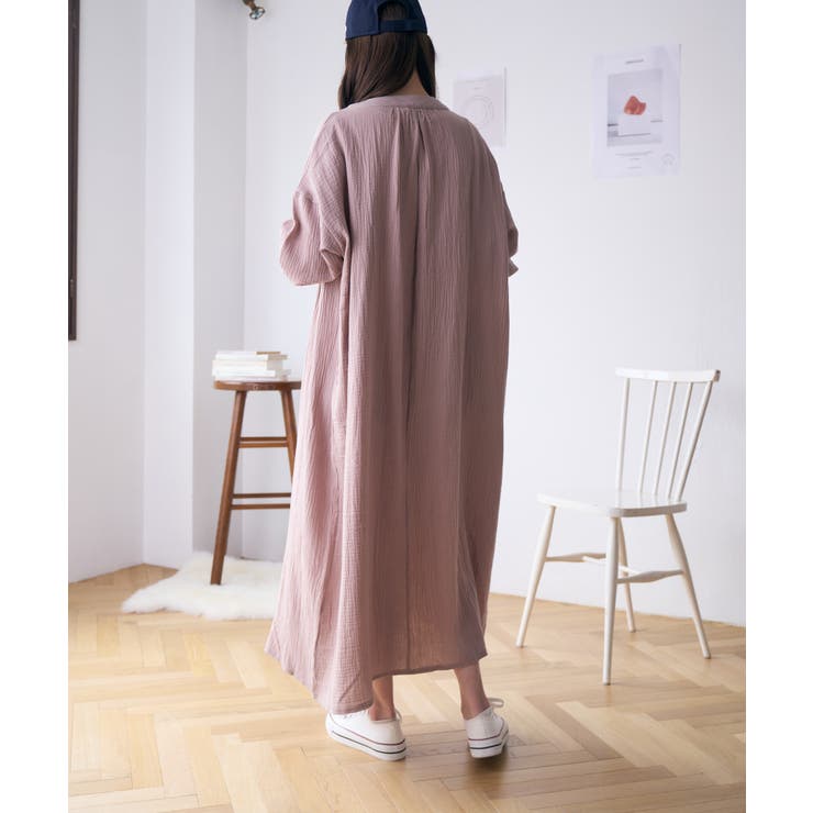 フロントタックコットンガーゼワンピース[品番：ORGW0000601]｜Ada