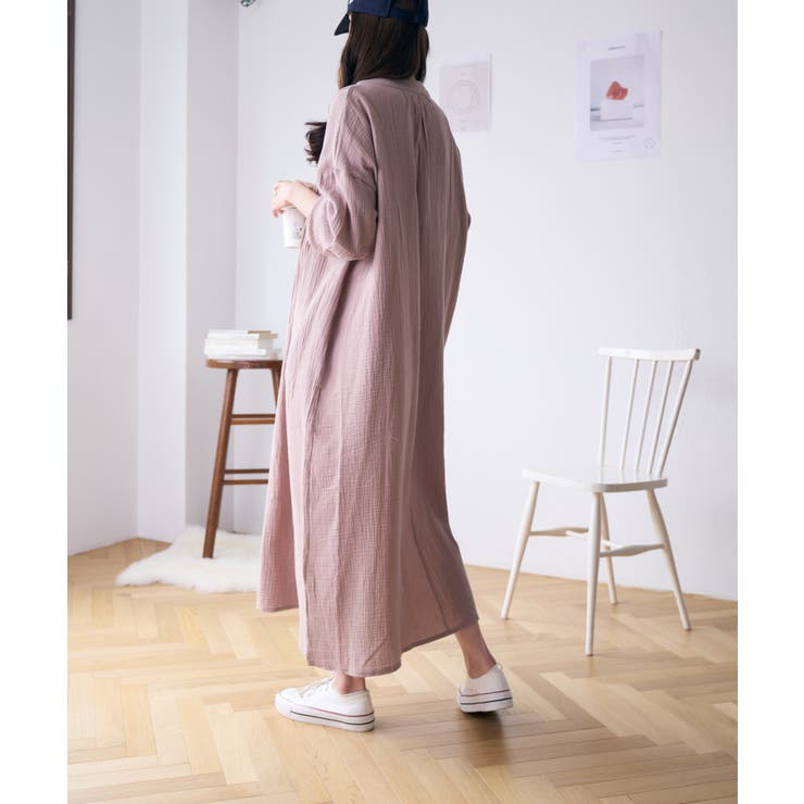 フロントタックコットンガーゼワンピース[品番：ORGW0000601]｜Ada