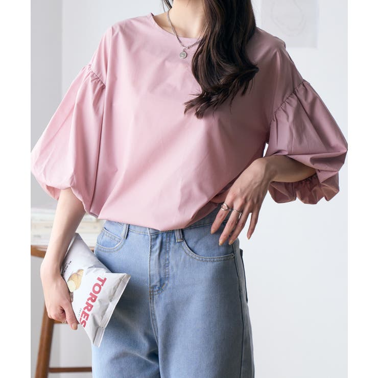 バックリボンボリュームスリーブふんわりブラウス | Eclat one | 詳細画像22 