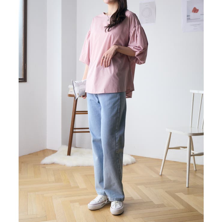 バックリボンボリュームスリーブふんわりブラウス | Eclat one | 詳細画像27 