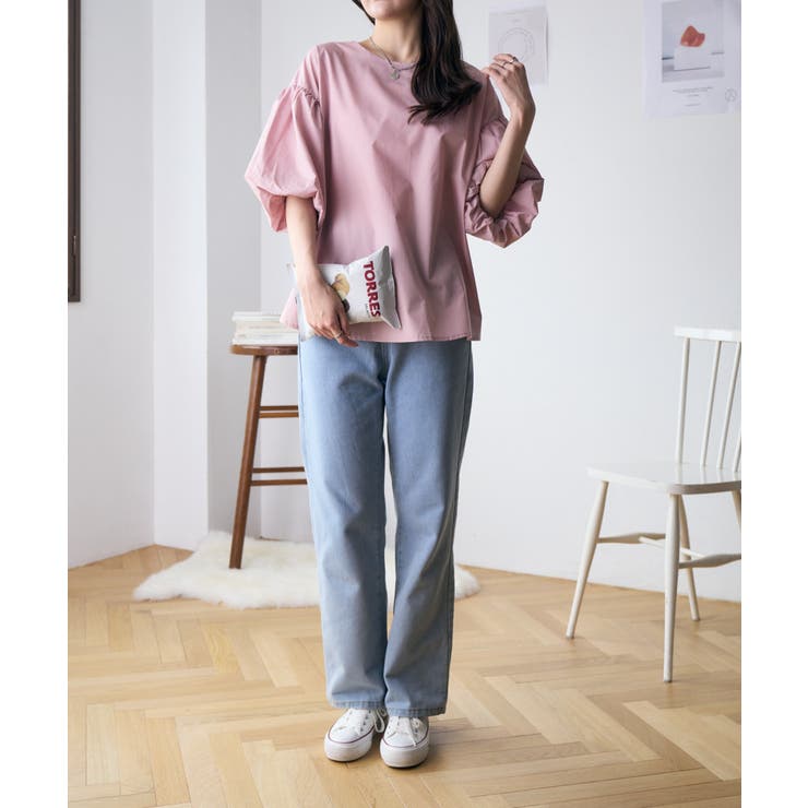 バックリボンボリュームスリーブふんわりブラウス | Eclat one | 詳細画像28 