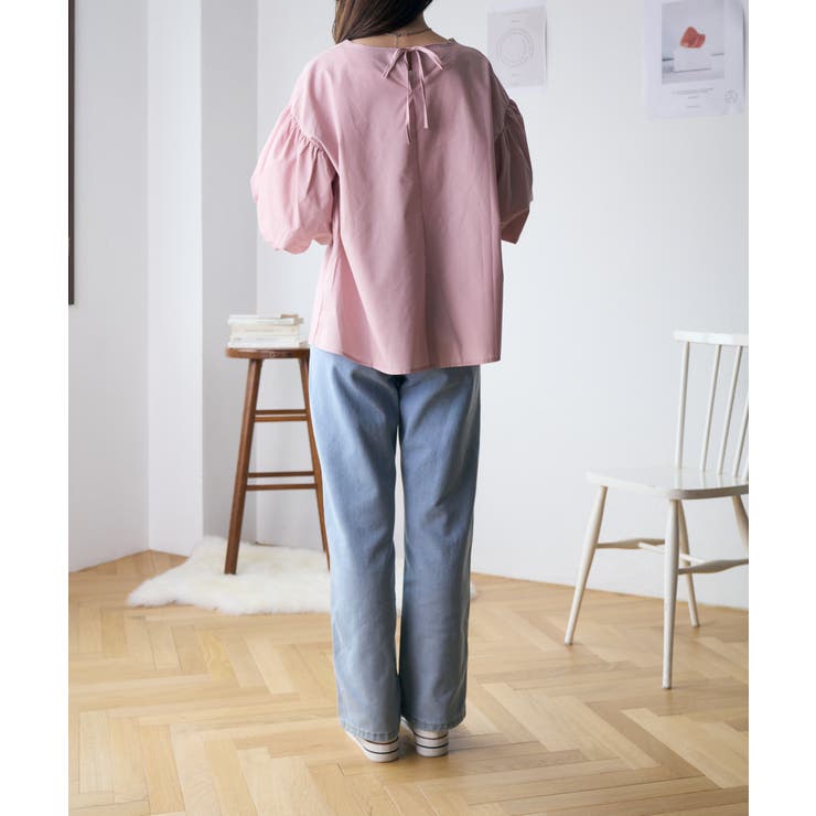 バックリボンボリュームスリーブふんわりブラウス | Eclat one | 詳細画像29 