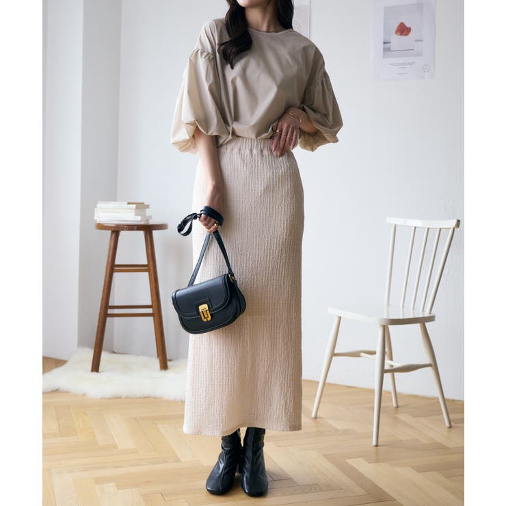 バックリボンボリュームスリーブふんわりブラウス | Eclat one | 詳細画像7 