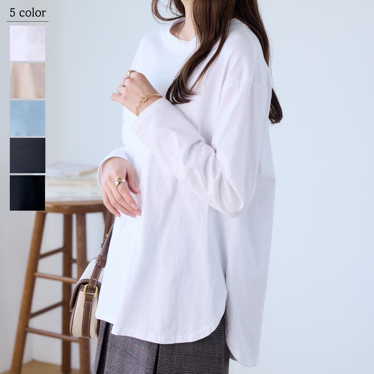 ラウンドヘムベーシックロングTシャツ[品番：ORGW0000651]｜Ada