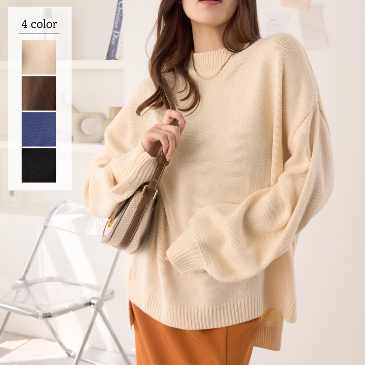 クルーネックサイドスリットニット[品番：ORGW0000716]｜Ada.（エイダ