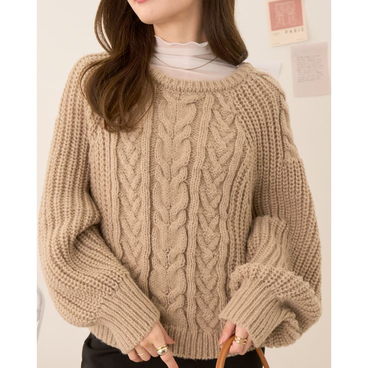 Ameri VINTAGE - 【りーさん専用　10月2日までお取り置き】♡ ケーブルショートニット♡ 2WAYケーブルショートニット[品番：ORGW0000724]｜Ada.（エイダ