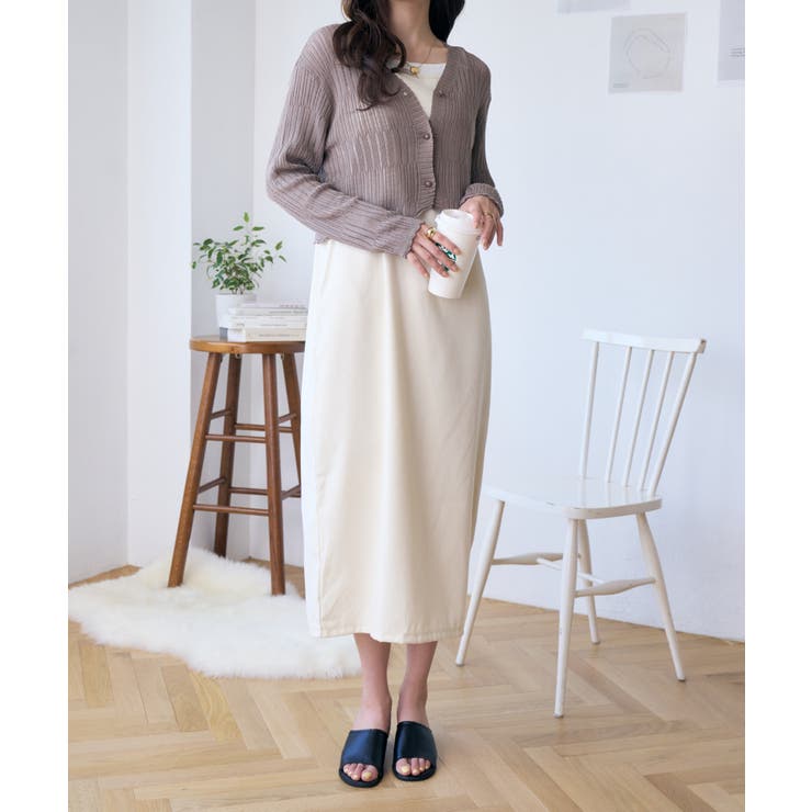 アディアム　2023　ニットショートカーディガン　2way　クロップド　Vネック Vネックデザイン金具クロップドニットカーディガン - 12Twelve Agenda