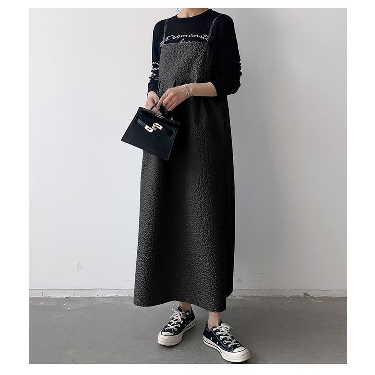 ふくれジャガードタックデザインAラインキャミワンピース[品番