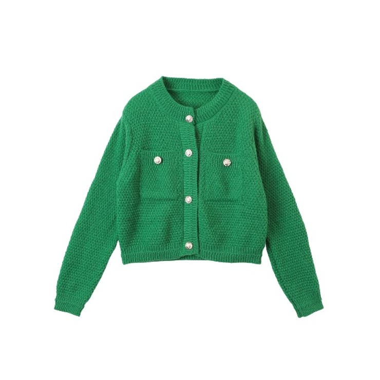 ゴールドボタンツイード風ニットカーディガン | Ada. | 詳細画像99 