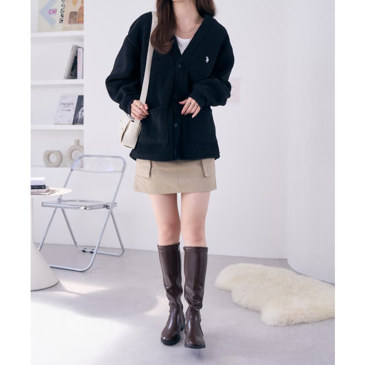 【名入れ無料】 ボレロ カーディガン ファー付き PRADA 38 ショート ポンチョ ジャケット・アウター