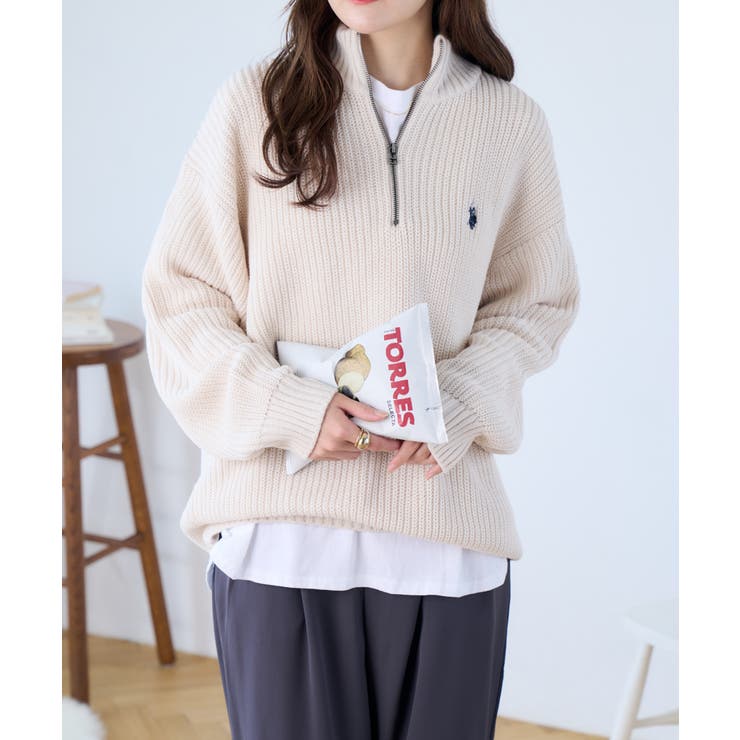 U.S. POLO ASSN. ハーフジップニット | Ada. | 詳細画像9 