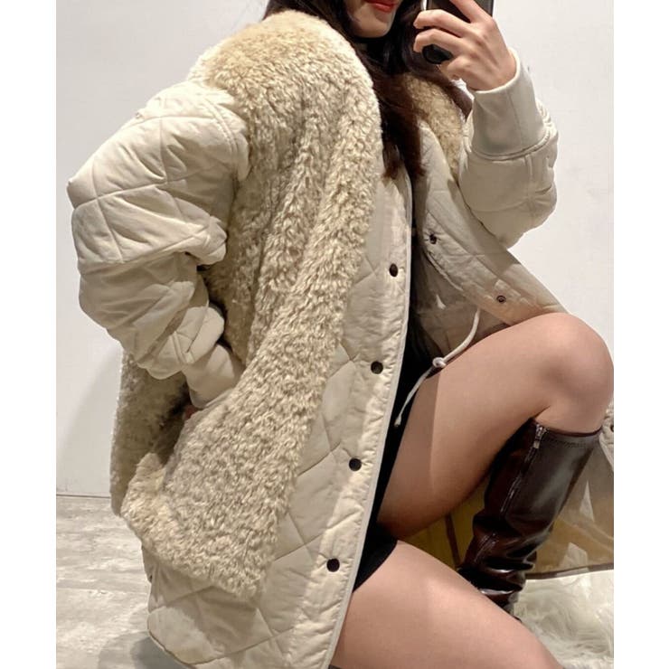 バートン ベージュファー付きジャケット サイズs しろい