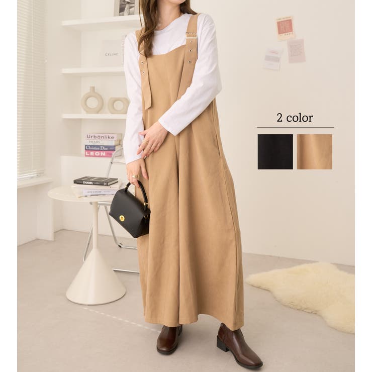 バックルデザインショルダーオールインワン[品番：ORGW0007979]｜Eclat