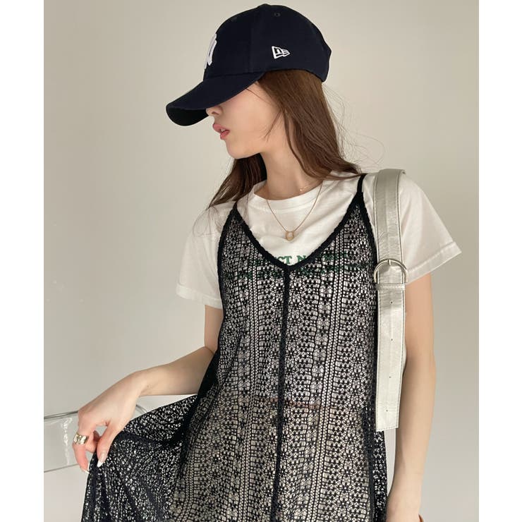 クロシェレース バックシャン キャミワンピース[品番 クロシェレース バックシャン キャミワンピース[品番