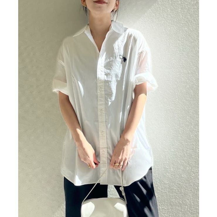 ブラウス シャツ U.S. POLO ASSN. 半袖 レギュラー チュニック シャツ レディース メンズ U.S. POLO ASSN. ブラウス シャツ 半袖 レギュラー チュニック