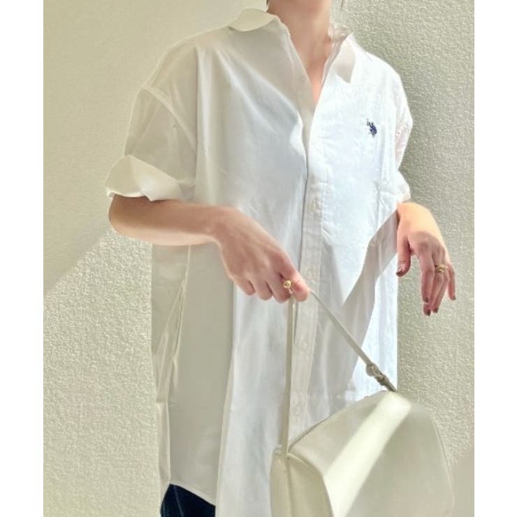 「U.S. POLO ASSN.」 半袖ブラウス MEDIUM ホワイト レディース U.S. POLO ASSN. ブラウス シャツ 「Ada.別注」U.S. レギュラー
