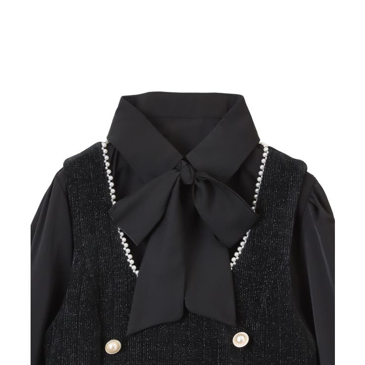 ボウタイ ブラウス パール ジャンパースカート セットアップ | Ada. | 詳細画像17 