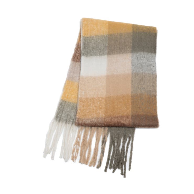 カラフル ブロックチェック ボリューム フリンジ マフラー | Ada. | 詳細画像32 