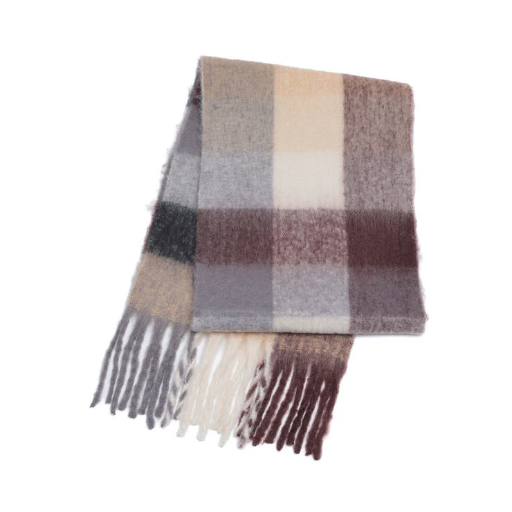 カラフル ブロックチェック ボリューム フリンジ マフラー | Ada. | 詳細画像33 