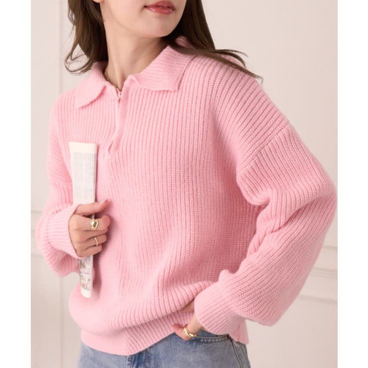 épine é sport line half zip sweat pink