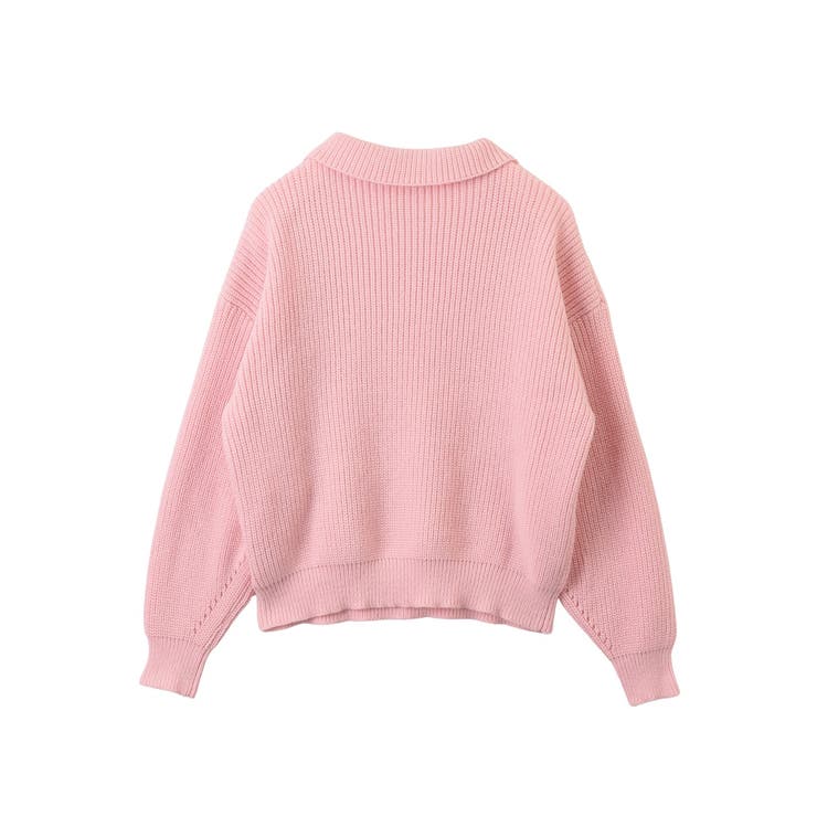 襟付き ハーフジップ オーバーサイズ ニット[品番：ORGW0008281]｜Ada