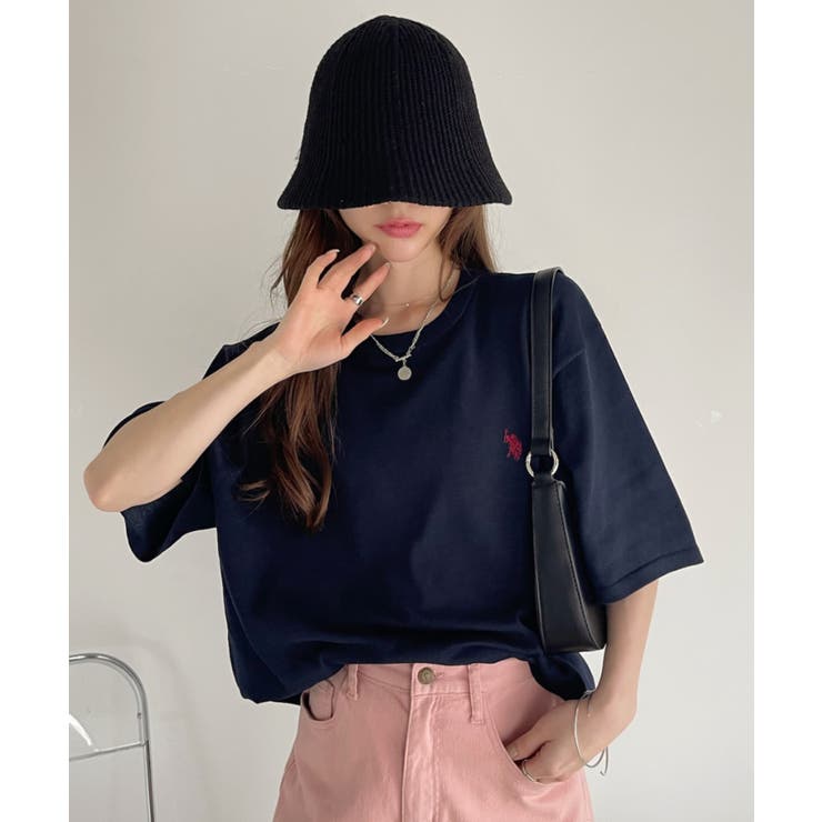 U.S.POLO ASSN. クルー ショートスリーブ ニット Tシャツ[品番