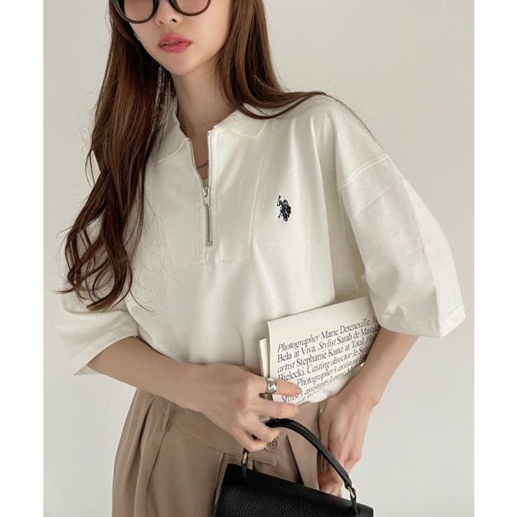 U.S.POLO ASSN. ハーフジップ ショートスリーブ ポロシャツ[品番