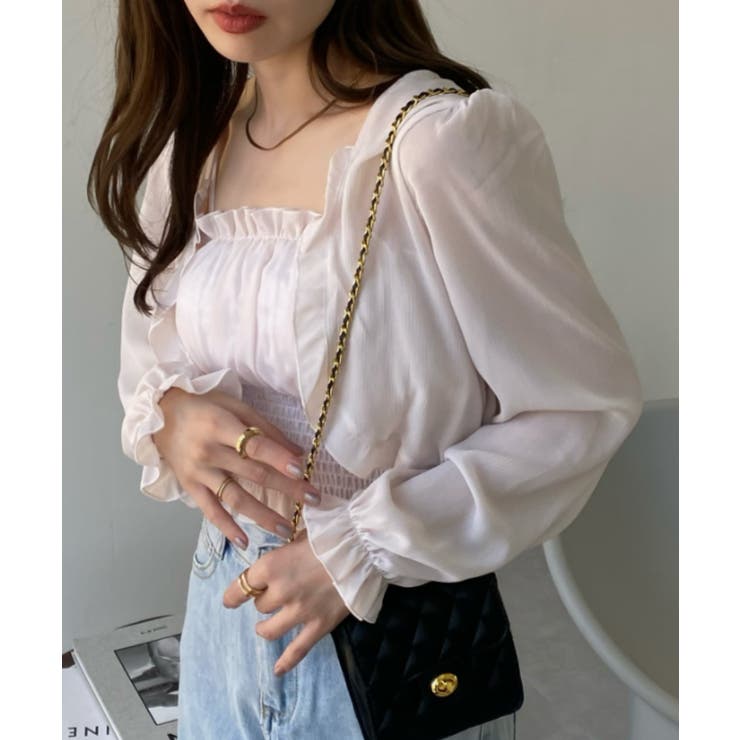 d*3様 最終値下げ【set】フリルシアーボレロ×キャミソールワンピセット　ピン フリル シアー ボレロ シャーリング キャミソール アンサンブル