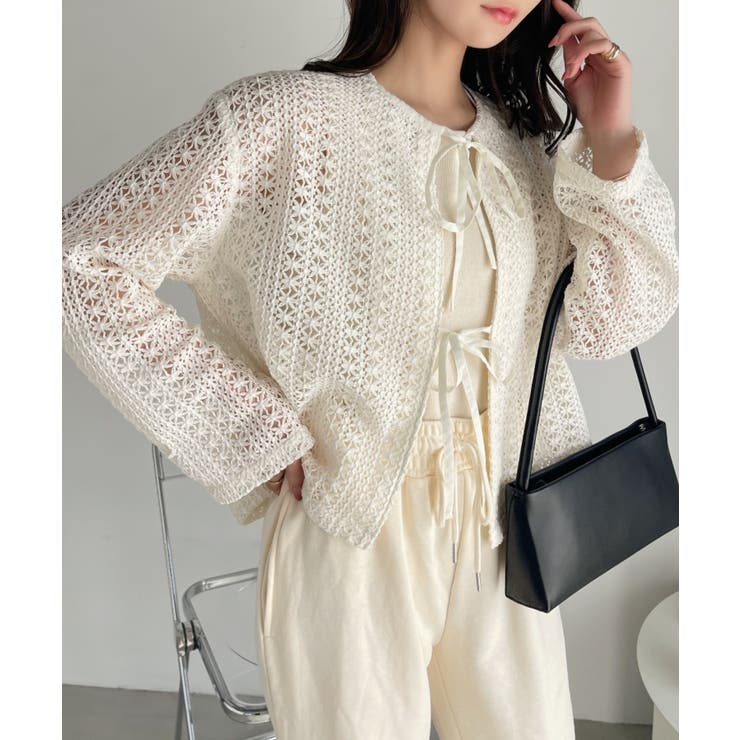 JöICEADDED｜フラワー レース ニット カーディガン Flower Lace
