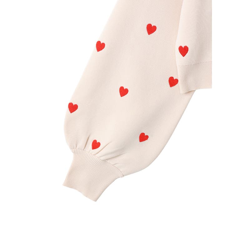 JUSGLITTY ハート刺繍プルオーバー ホワイト JUSGLITTY（ジャスグリッティー）の「ハート刺繍プルオーバー