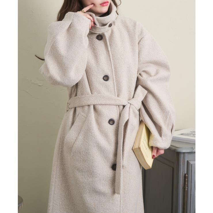 【美品】アベニールエトワール☆ロングコート38、ウール100、上品ベージュピンク NEW IN -アベニールエトワールの新作アウターが入荷しました