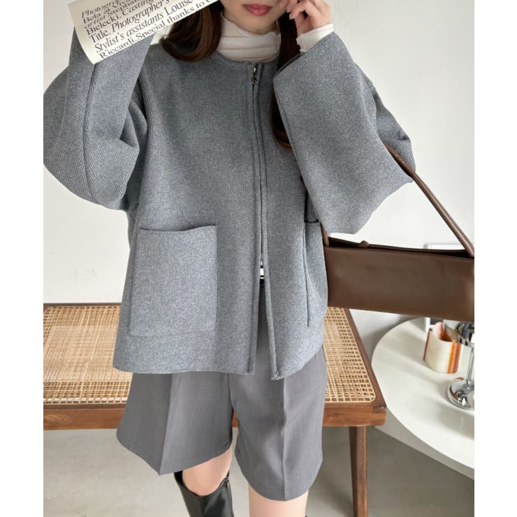ポケット付き ジップ ニット[品番：ORGW0008558]｜Ada.（エイダ）のレディースファッション通販｜SHOPLIST（ショップリスト）