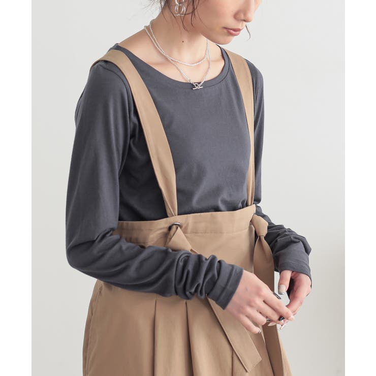 チャコール | n'OrLABELシンプルきれいめネックゆるっとロンT | osharewalker