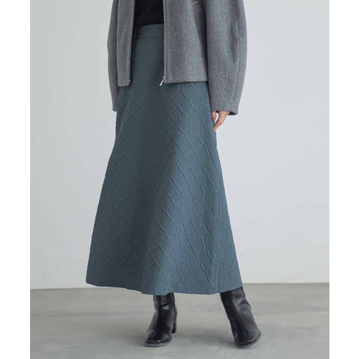 ブルーグリーン | n'OrLABELふくれジャカードフレアスカート | osharewalker