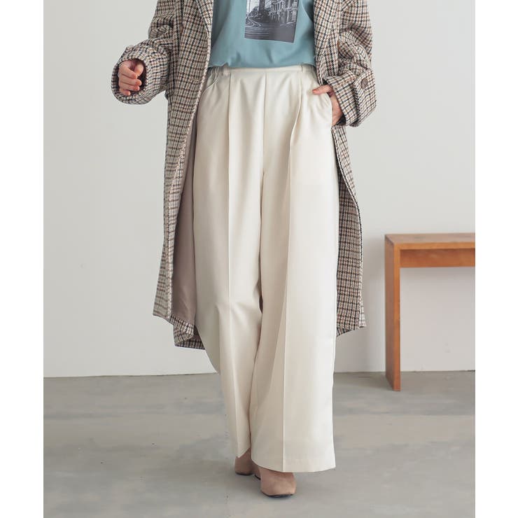 アイボリー | n'OrLABELタックワイドスラックス  | osharewalker