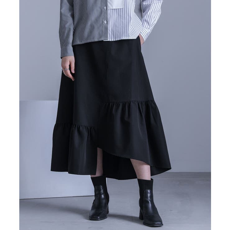 ブラック | kOhAKUアシンメトリースカート | osharewalker