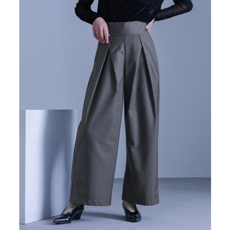 グレー | kOhAKUハイウエストタックパンツ | osharewalker