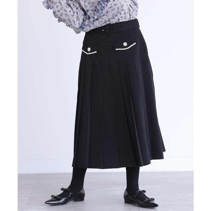 ブラック | somari imaginationプリーツスカート  | osharewalker