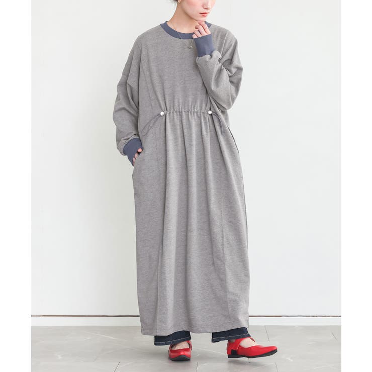 杢グレー | n'OrLABELミニ裏毛ドロストワンピース  | osharewalker