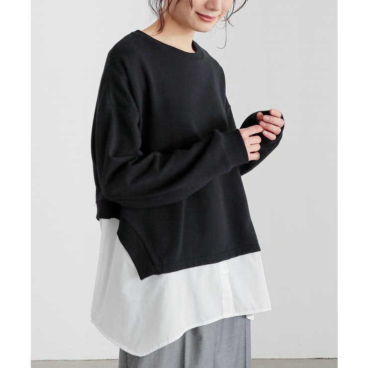 nagonstans シャツドッキングスウェットプルオーバー nagonstans(ナゴ