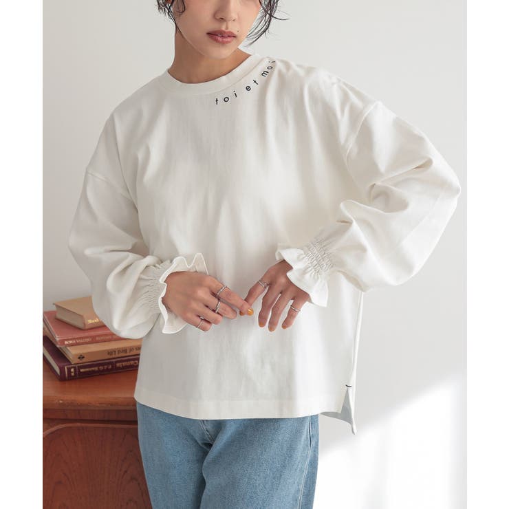 オフホワイト | n'OrLABELキャンディスリーブロゴカットソー | osharewalker